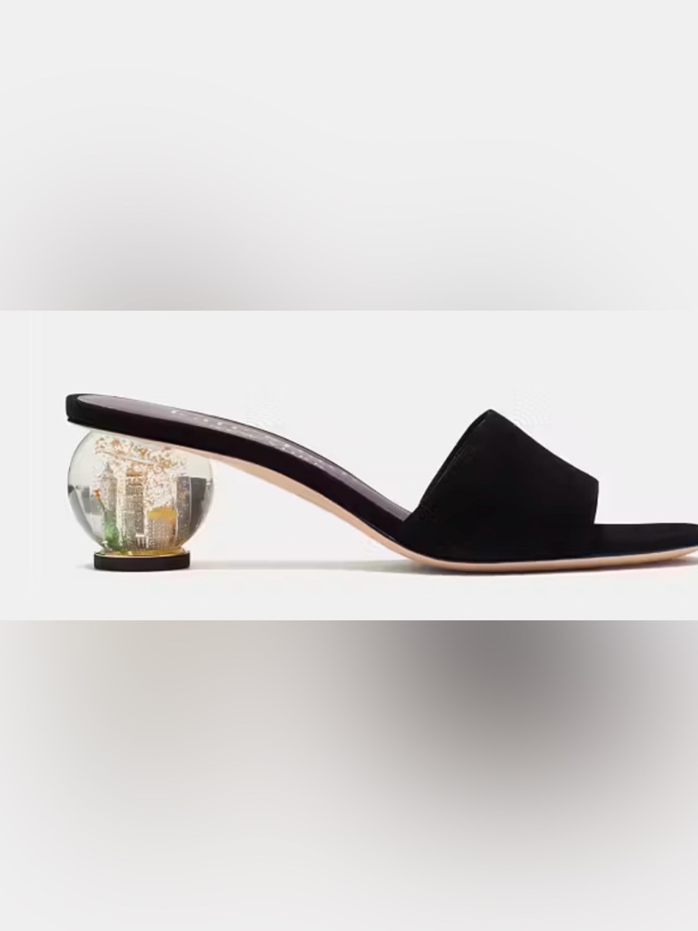 Kate Spade ♠️ Statement Suede Snow Globe Novelty Polished Slide Sandals; 8.5 - Picture 3 of 16